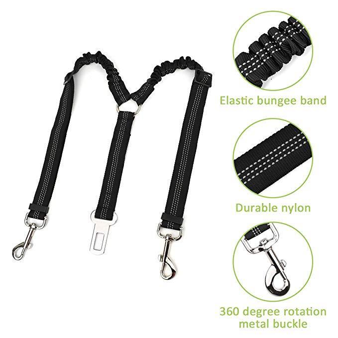 Doggy Seat Belt (2 Belts In One) - Dog Safety